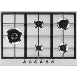 Smeg 72cm Classic Gas Cooktop - left wok
