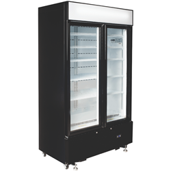 Bromic 960L 2 Door Glass LED Display Chiller Black Removable Cassette