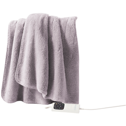 Sunbeam Throw Rug Sherpa Fleece Grey
