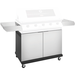 BeefEater 1200 Series Stainless Steel 5 Burner BBQ Trolley w/ Side Burner & Shelf