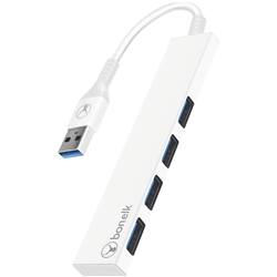 Bonelk Long-Life USB-A 4 Port USB Hub (White)