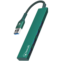 Bonelk Long-Life USB-A 4 Port USB Hub (Green)