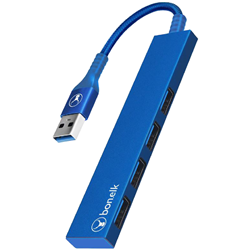 Bonelk Long-Life USB-A 4 Port USB Hub (Blue)
