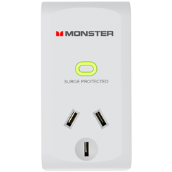 Monster Single Socket Surge Protector (White)