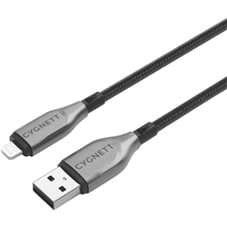 Cygnett USB 2.0 Armoured braided USB A Lightning 1m Black