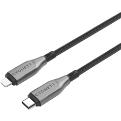 Cygnett USB 2.0 Armoured braided USB C Lightning 2m Black