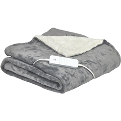 Homedics Heated Throw Blanket Grey