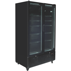Bromic 1126L Upright Display Fridge 2 Door Flat Glass