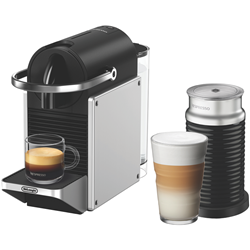 Nespresso Pixie Capsule Coffee Machine Silver & Aeroccino 3