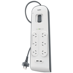 Belkin SurgePro 6-Outlet Surge Protector with Dual USB-A