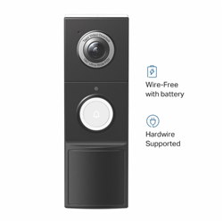 TP-LINK 2K 5MP Wired or Wireless Video Doorbell w/Chime