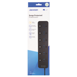 Jackson 6 Way Individually Switched Surge Protected Powerboard