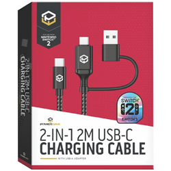 Powerwave Nintendo Switch 2 USB-C Charging Cable with USB-A Adapter (2M)